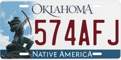 OK license plate 574AFJ