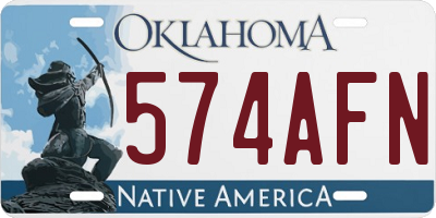 OK license plate 574AFN