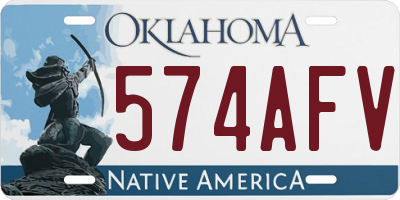 OK license plate 574AFV