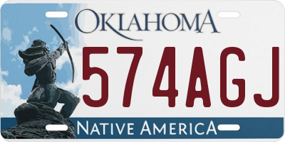 OK license plate 574AGJ
