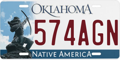 OK license plate 574AGN