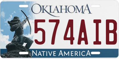 OK license plate 574AIB