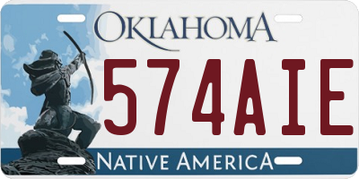 OK license plate 574AIE