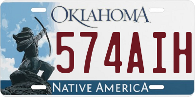 OK license plate 574AIH