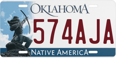 OK license plate 574AJA