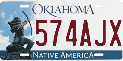 OK license plate 574AJX