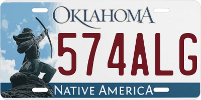 OK license plate 574ALG