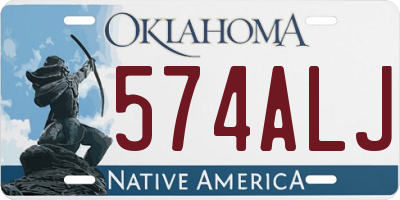 OK license plate 574ALJ