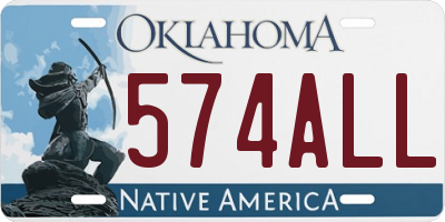 OK license plate 574ALL