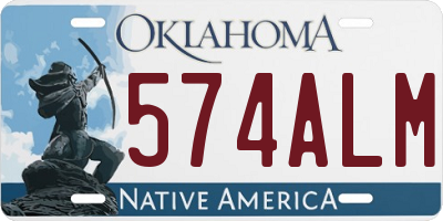 OK license plate 574ALM