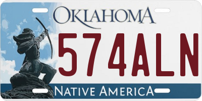 OK license plate 574ALN