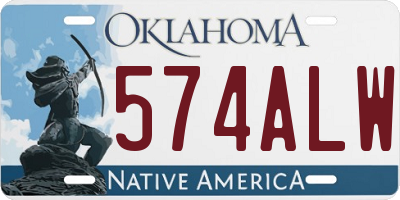 OK license plate 574ALW