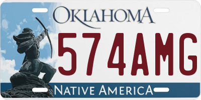 OK license plate 574AMG