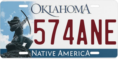OK license plate 574ANE