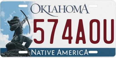 OK license plate 574AOU