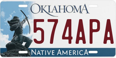 OK license plate 574APA