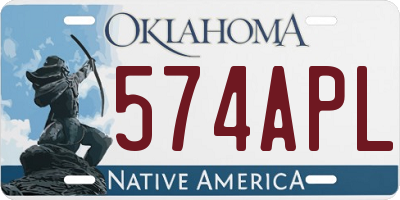 OK license plate 574APL