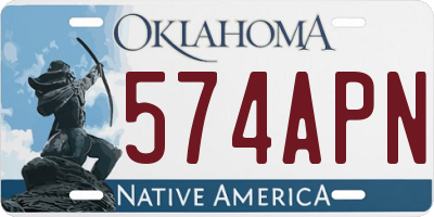 OK license plate 574APN