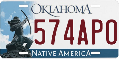 OK license plate 574APO