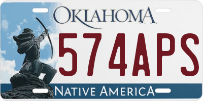 OK license plate 574APS