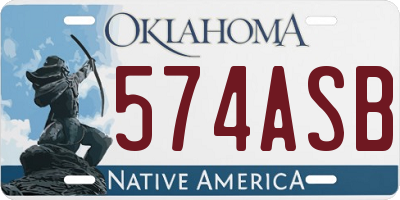 OK license plate 574ASB