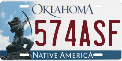 OK license plate 574ASF