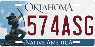 OK license plate 574ASG