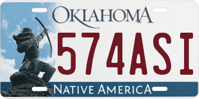 OK license plate 574ASI