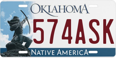 OK license plate 574ASK