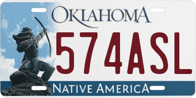 OK license plate 574ASL