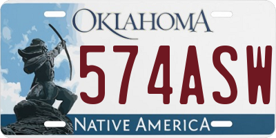 OK license plate 574ASW