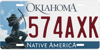 OK license plate 574AXK