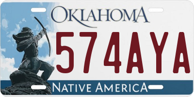 OK license plate 574AYA