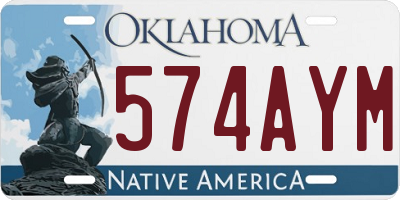 OK license plate 574AYM