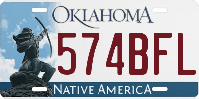 OK license plate 574BFL