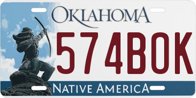 OK license plate 574BOK