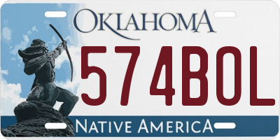 OK license plate 574BOL