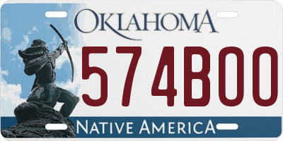 OK license plate 574BOO
