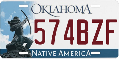 OK license plate 574BZF