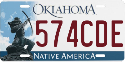OK license plate 574CDE