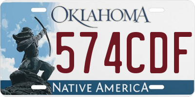 OK license plate 574CDF