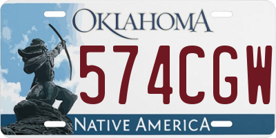 OK license plate 574CGW