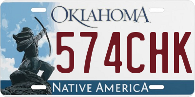 OK license plate 574CHK