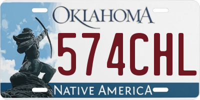 OK license plate 574CHL