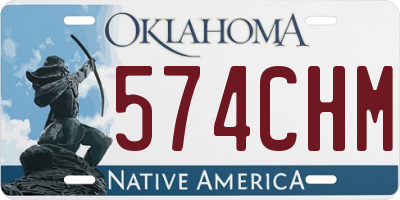 OK license plate 574CHM