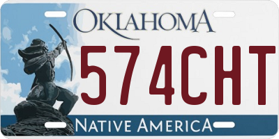 OK license plate 574CHT