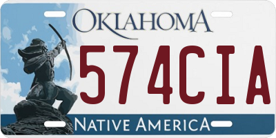 OK license plate 574CIA