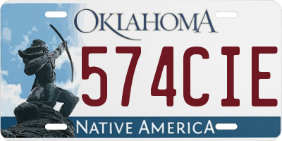 OK license plate 574CIE