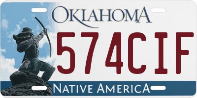 OK license plate 574CIF