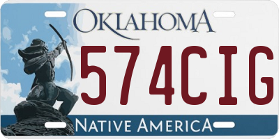 OK license plate 574CIG